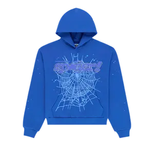 Sp5der Rhinestone Punk V2 Hoodie 'Blue'