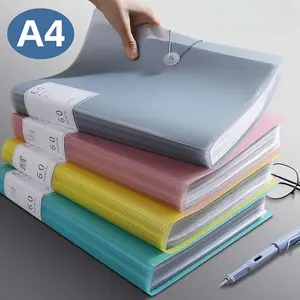 A4 Multi-Layer Transparent File Folder, Thick PP Material Durable Design, Lightweight Design, Available in 6 Color Options for Stylish Organization