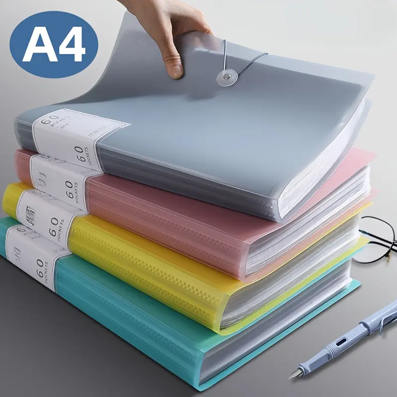 A4 Multi-Layer Transparent File Folder, File Storage, Thick PP Material Durable Design, Lightweight, Portable Design, Available in 6 Color Options for Stylish Organization, Monthly Bill Organizer, Files Organizer