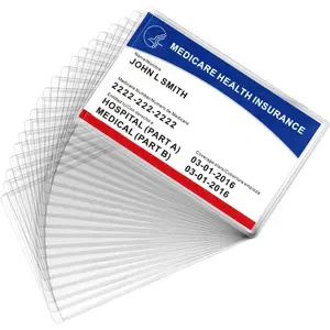 Card Holder Protector Sleeves, 12 Mil Clear PVC Water Resistant  Card Protectors Sleeves for SSN, Credit and Business Cards,  Protector, 6 Pack