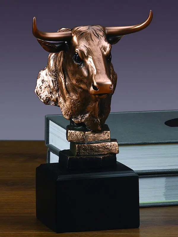 Marian Imports 55129 5 x 8 in. Bull Head Figurine, Bronze