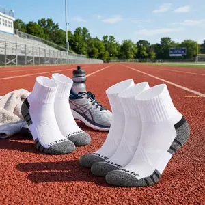 6 Pack Men's Ankle Athletic Socks - Cushioned Running Sports Cotton Quarter Socks for Workout Gym Jogging Comfortable Breathable Moisture-Wicking Lightweight Everyday Wear Essential Socks Set