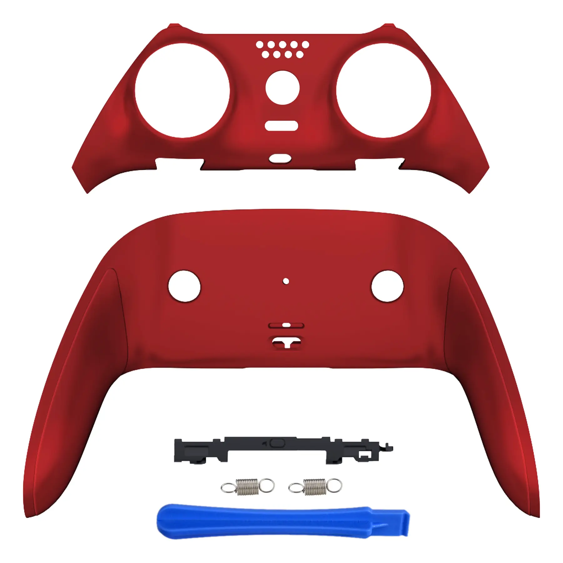 eXtremeRate Scarlet Red Custom Precision-Cut Plastic Trim Shell Kit for P S5 Edge Gamepad, DIY Gaming Accessory with DIY Tool - Console Controller Accessories, Front Decorative Cover, Back Clip Plates, Bottom Cover, Switch Button Compatible for Adults