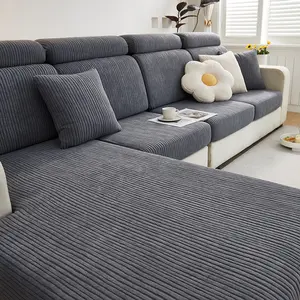 Stretchy Sofa Cover, Geometric Pattern Modern Non-Slip Couch Protector, Fits L-Shaped and All Styles Sofas, Living Room Use
