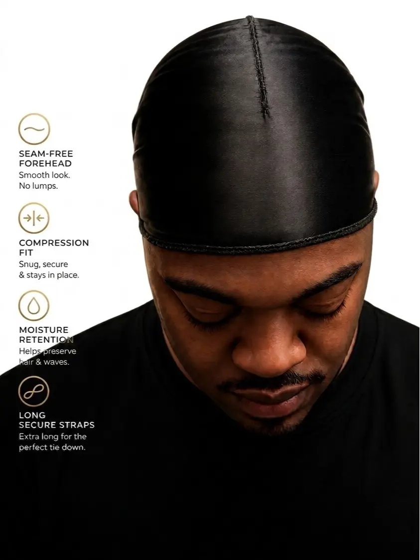 Motion Up- Premium Seamless Silky Durag for Men, Wave Cap
