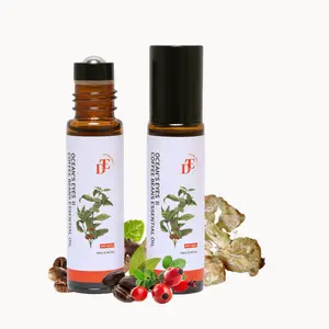 DTE Eye & Face Oil with Massage Roller Ball Coffee Beans oil Frankincense oil for Guasha, Moisturizing, Puffiness, Anti-Wrinkles, Travel Size Skin Care
