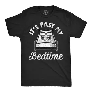 Mens Funny T Shirts Its Past My Bedtime Sarcastic Sleepy Graphic Tee for Men Mens Funny T Shirts Cool Vintage Fashion T-Shirt Gift Classic Menswear Funny Sarcastic Short Sleeve Novelty Tees for Guys Black -