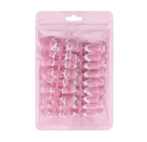 60Pcs White French Tip Press on Nails & Press on Toenails Set, Square Press on Nails Medium Fake Nails French False Toenails Full Cover Stick on Nails for Women Manicure Kit