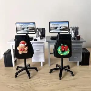 Mini Office Desk Decor Set with LED Tree Night Light ｜Mini Desk Chair Computer Mouse Books & DIY Accessories Cute Desktop Decoration Fun Holiday Gift for Office Workers Students