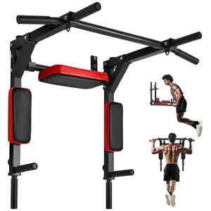 VEVOR Pull Up Bar, Multi - Grip Wall Mounted Pull Ups, 50 in Width Multifunctional Chin Up Training Station, Heavy Duty Steel Upper Body Workout Bars with LAT Pulldown Attachments, 440 lbs, for Home GymVEVOR Super Brand Day
