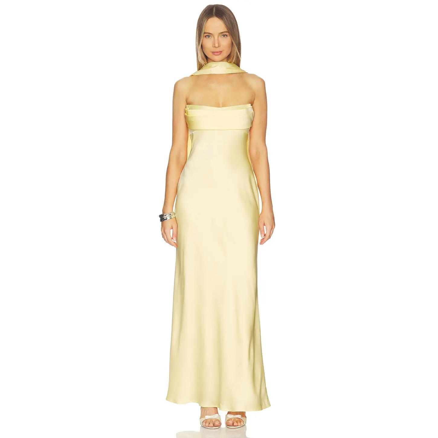 Runaway The Label Madeleine Strapless Maxi Dress in Buttermilk