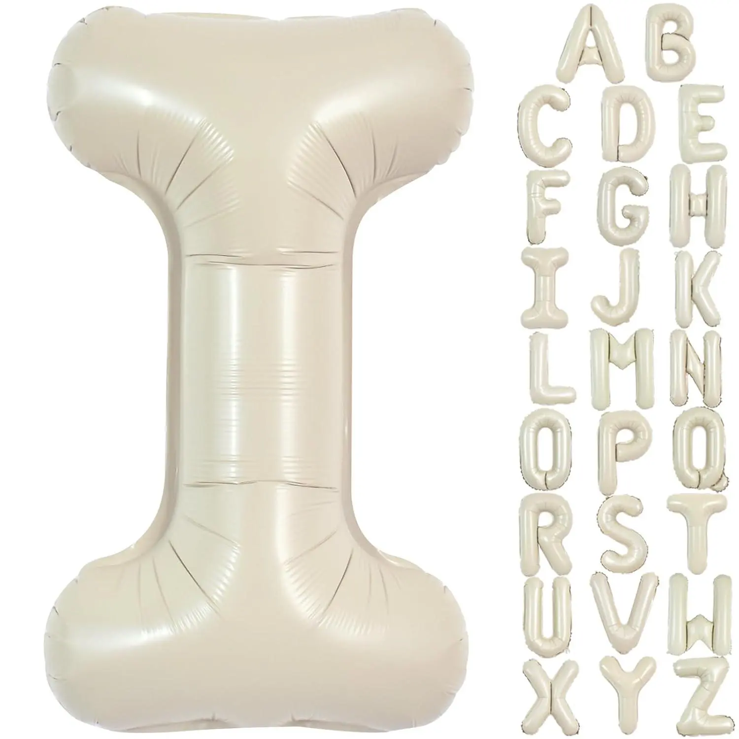 40 Inch Large Cream White Letter I Balloons Giant Alphabet Letter Balloons,Foil Mylar Big Balloons For 2026 Graduation Birthday Party,Anniversary,Baby Shower,Wedding Supplies Decorations