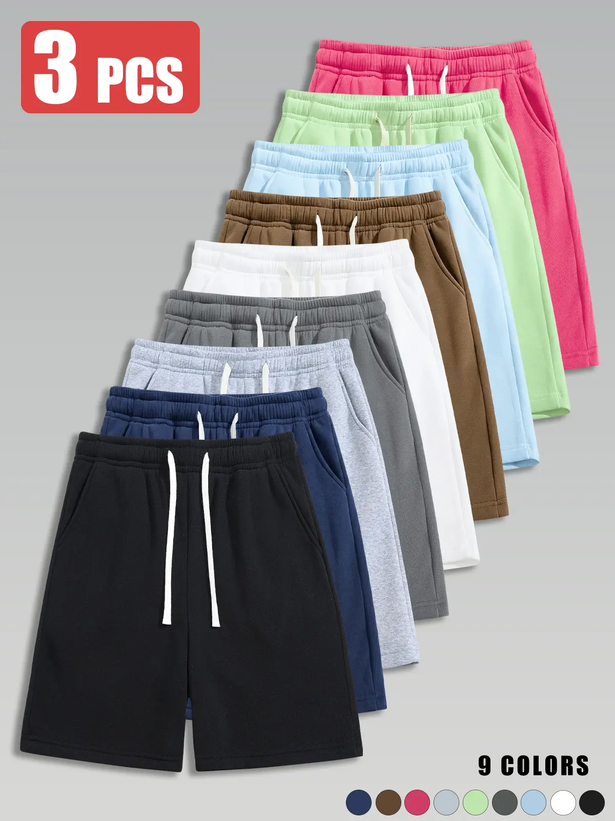 Men’s summer casual athletic shorts, loose straight cut, comfortable and breathable, suitable for running, fitness, training, and other outdoor activities.