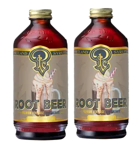 Genuine Root Beer Syrup two-pack of 12oz bottles.  12 servings per bottle made with whole ingredients and organic cane sugar and brown sugar.