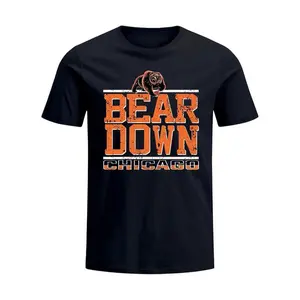 Women's Chicago Football Team Graphic T-Shirt - Round Neck Short-Sleeve, Smooth Fabric, Seamless, Breathable, Slight Stretch, Regular Fit, Summer Fashion Solid Cotton Tee