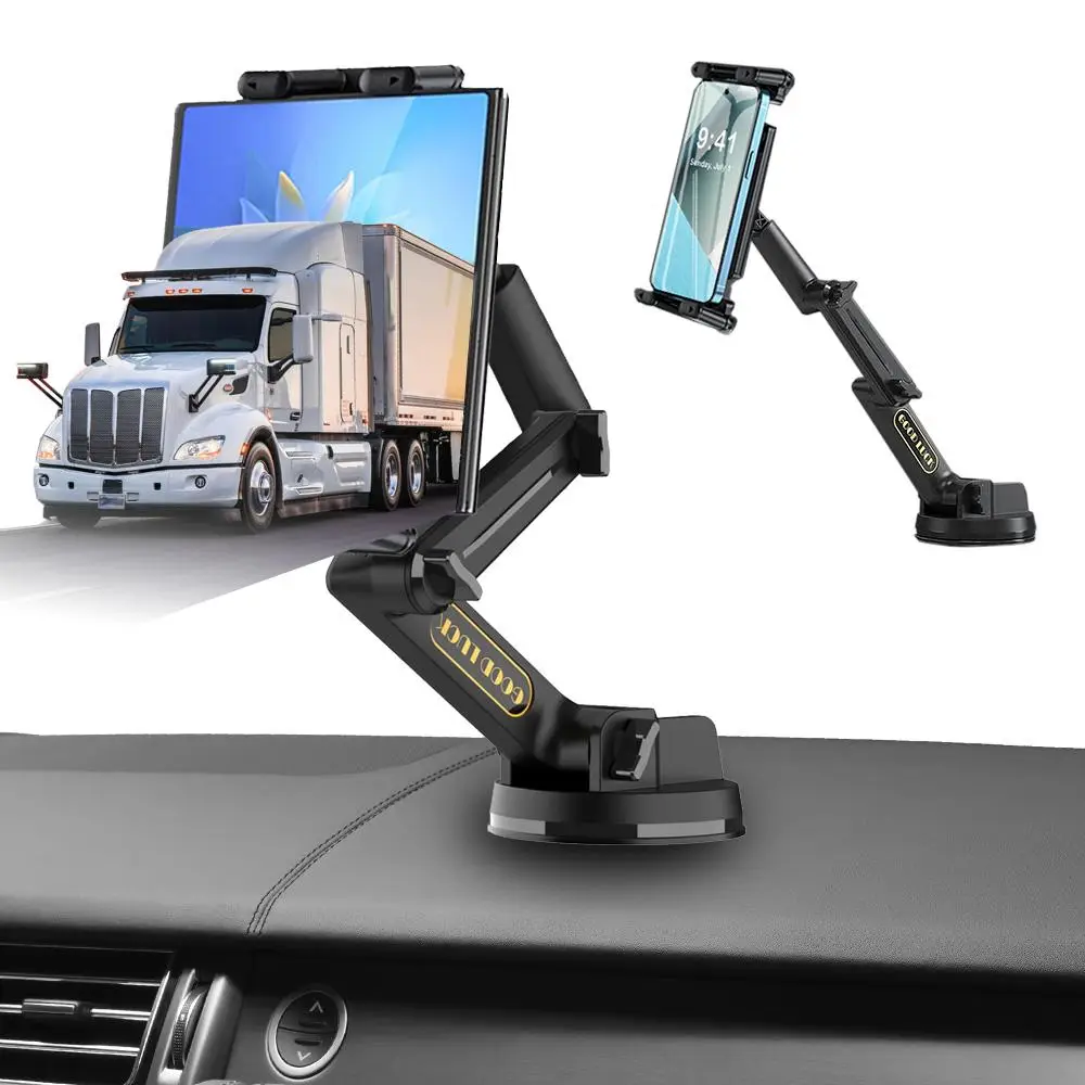 Car Phone Holder, Long Arm Car Phone Holder, Super Suction Cup & Stable Car Phone Mount, Heavy Duty Car Phone Mount Tablet Mount for Dashboard