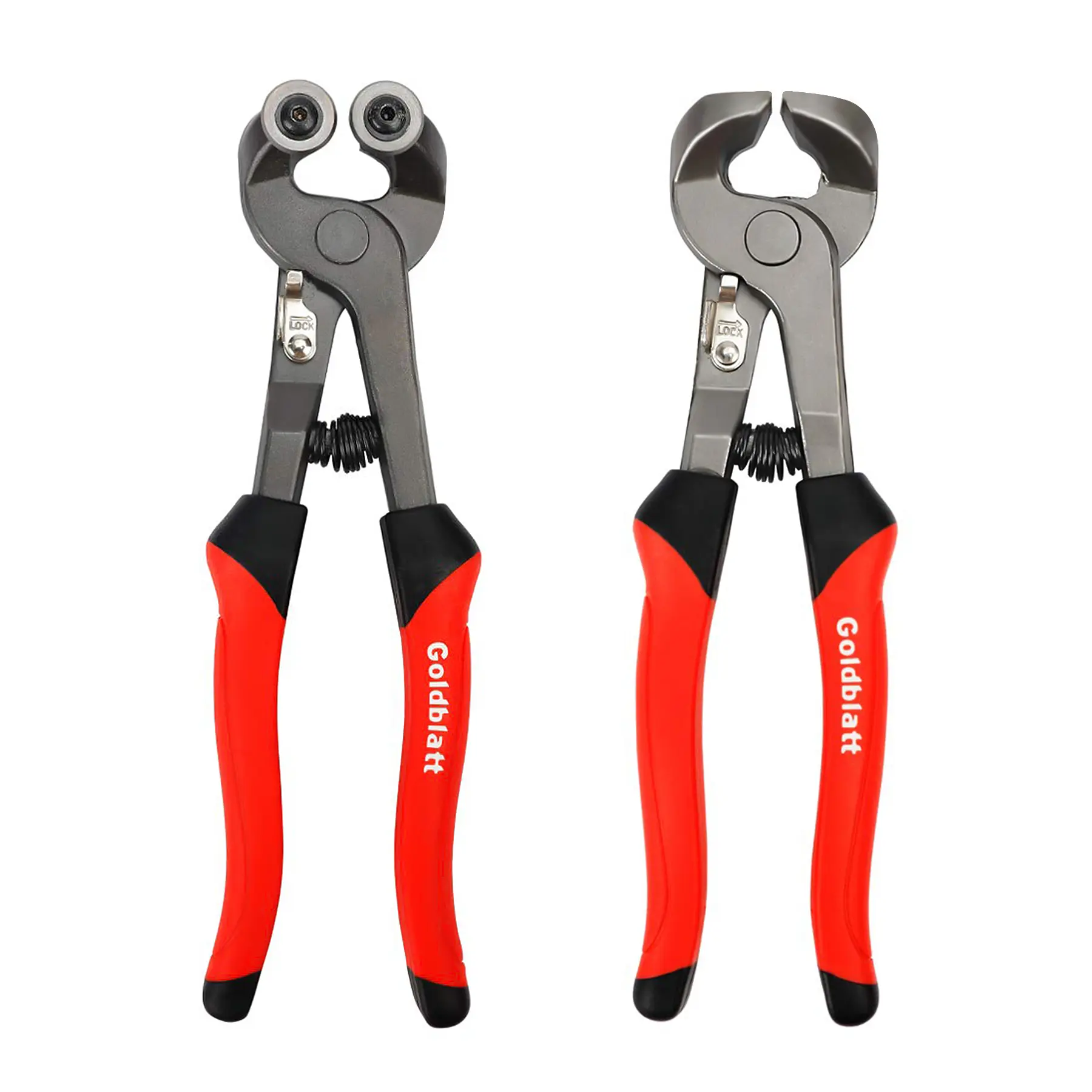 #fathersdaygift Goldblatt 2 Piece Glass Tile Nippers Set - Heavy Duty Wheeled Glass Mosaic Nipper & Hd Ceramic Tile Nipper, Tile Cutter Pliers Soft-grip Handle - Shapping Plier, Nipper Cutting Tools, Stone, Metal