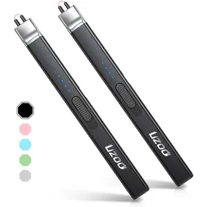 Electric Candle Lighter 2 PCS Rechargeable Arc with LED Display for Aromatherapy Camping BBQ Stoves