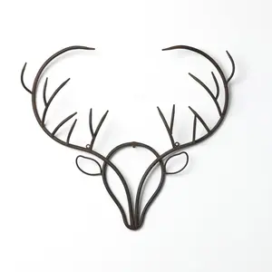 Rustic Cabin & Farmhouse Metal Christmas Holiday Deer Wall Mount Home Décor
