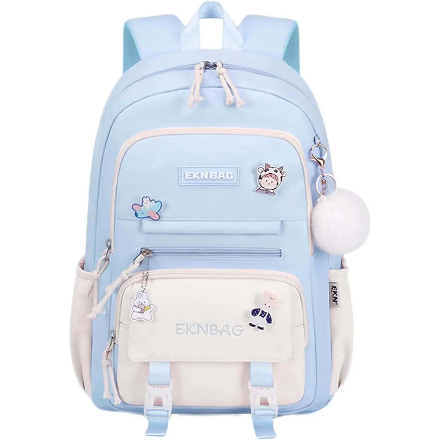 Large School Backpack for Girls Teens  Cute Aesthetic  Laptop  Pack Kawaii Preppy Elementary Middle High School Students Bookbag for Ages 6-8 8-10 10-12 (Blue)