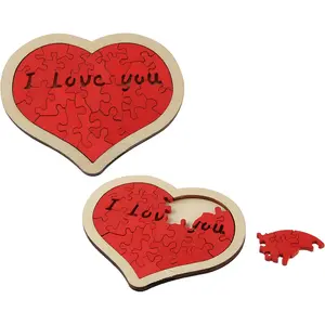 Valentine's Day Wooden Jigsaw Puzzle 24 Pieces Heart Shaped I Love You Puzzle Unique Gifts for Anniversary Wedding Family Fun & Stress Relief stick-on light smoothie maker set men heavy duty bed sheet holder diy bf party decor juice magnetic power bank