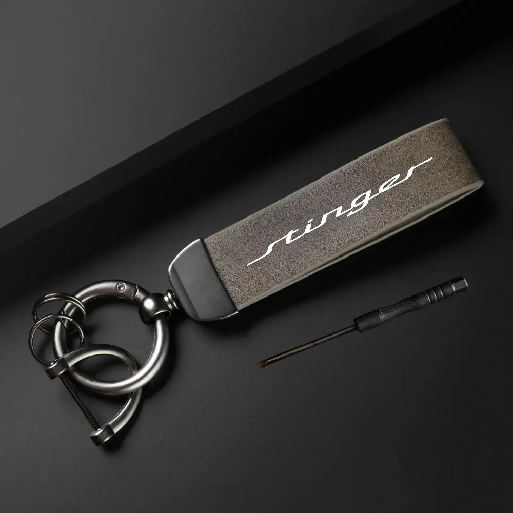 Car Keychain, PU Leather Car Keychain, Simple Design Car Interior Decoration Accessories, Car Interior Accessory for Kia STINGER, Car Key Chains, Car Decorations Interior