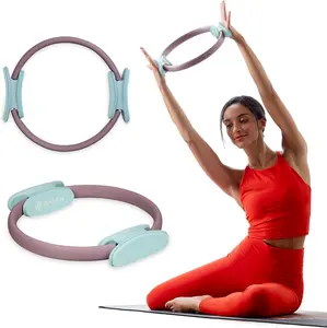 Gaiam Pilates Ring Fitness Circle – Lightweight Exercise Ring with Foam Padded Handles for Home Workouts