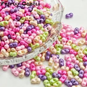 100g (Approx. 1563 PCS) Glass Pearl Peanut Beads, 3*6mm, Handmade DIY Craft Beads, Mixed Color Rainbow Bead Jewelry Findings, Easy to Thread, for Beading, Bracelet & Necklace DIY Jewelry Making & Festival Decorations