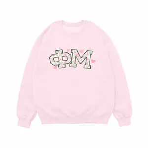 Phi Mu ($\Phi$M) Floral Greek Letter Sweatshirt – Aesthetic Sorority Pullover | Bid Day & Big Little Gift | Viral Greek Life Top