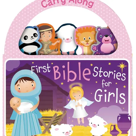 First Bible Storybook for Girls Board Book - English Regular Edition, Handle for Easy Carrying, Compact and Portable, Toddler Faith-Based Learning Gift with Courage Lessons, Ideal for Home or Church