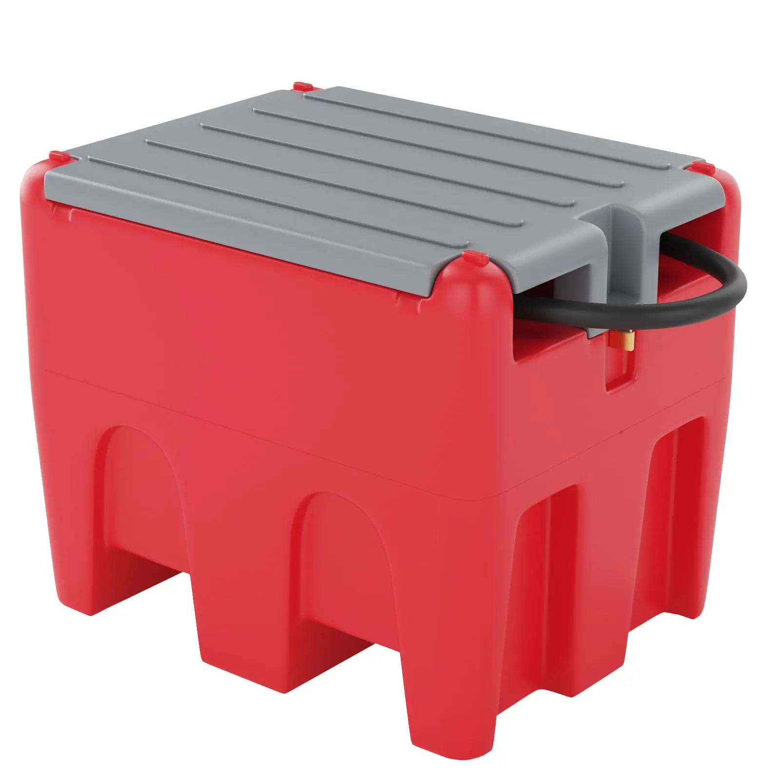 GARVEE 58 Gallon Portable Fuel Tank for Diesel & Gasoline with 12V Electric Pump, 10 GPM Flow Rate, 13ft Hose, Auto Fueling Nozzle, and Easy Transportation in Red