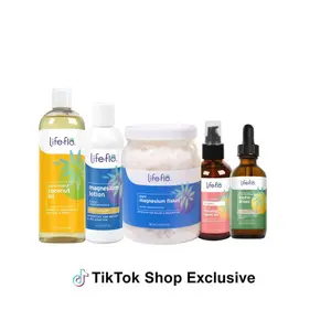 The Self-Care Collector Bundle - Pure Magnesium Flakes, Magnesium Lotion, Coconut Oil, Fractionated, Pure Rosehip Oil Organic, Biotin Drops