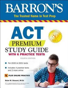 USED Book - ACT Premium Study Guide with 6 Practice Tests by Stewart, Brian (Paperback) - english