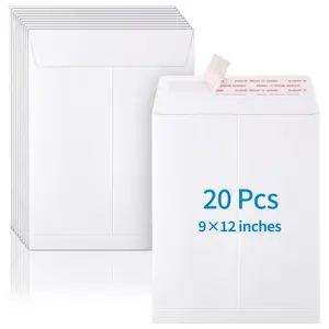 20 Pack Catalog Envelopes Self Seal, 9 x 12 Inches Catalog Mailing Envelopes, White Manila Envelopes for Mailing, Organize, Storage, Home, Office