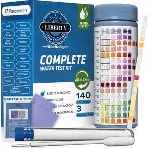 2024All-in-ONE (145-Piece Kit) Water Testing for Home Drinking Water, Wells, and Bacteria Tests with 17 Unique Tests