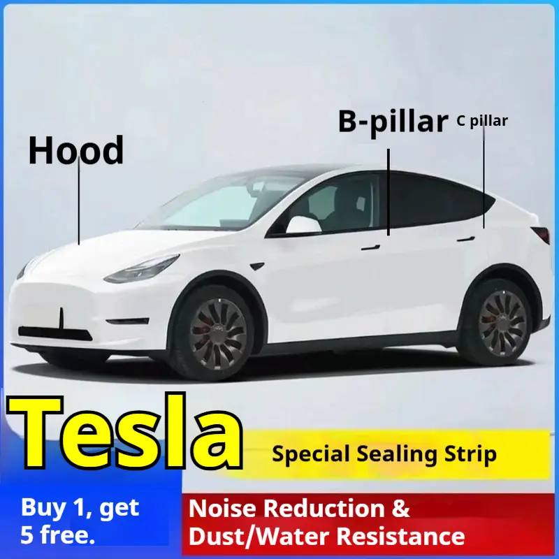 Tesla's new Model 3/Y special car door seals, sound insulation strips, dustproof rubber strips, noise reduction
