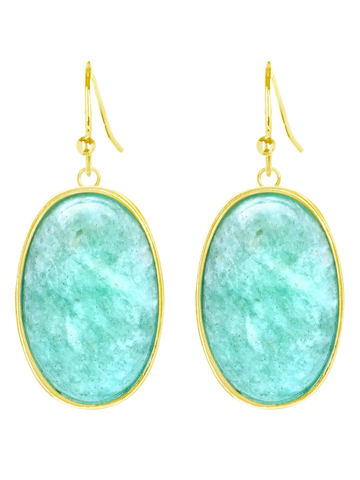 Amazonite Oval Cabochon Statement Earrings, Handmade Jewelry, Gift For Her, Elegant Earrings, Earrings Of The Day, Gift Ideas