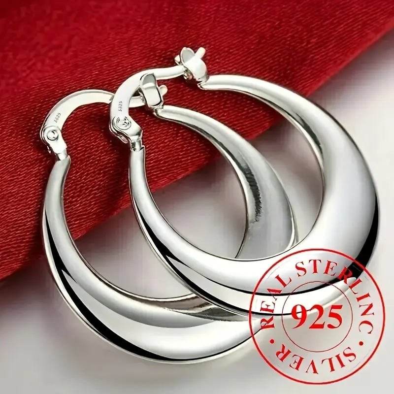 Exquisite 925 Sterling Silver Earrings - Hypoallergenic, Elegant, Sexy Accessories, Durable 925 Silver Plating, Perfect for Women, Ramadan Holidays and All Seasons, Suitable for Sensitive Skin
