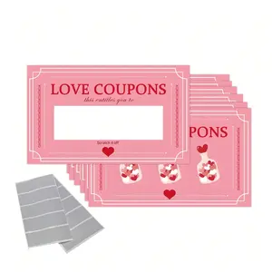 Scratch off Valentine's Day Cards, Unique Love Coupons & Note Cards, Romantic DIY Gifts for Husband, Wife, Lover, Custom Message Card, Card Design, Vertical Cards
