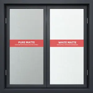 Window Frosted Glass Sticker Self Adhesive Film Transparent Non-Transparent Bathroom Privacy Anti-Spy Office Window Decal Roll