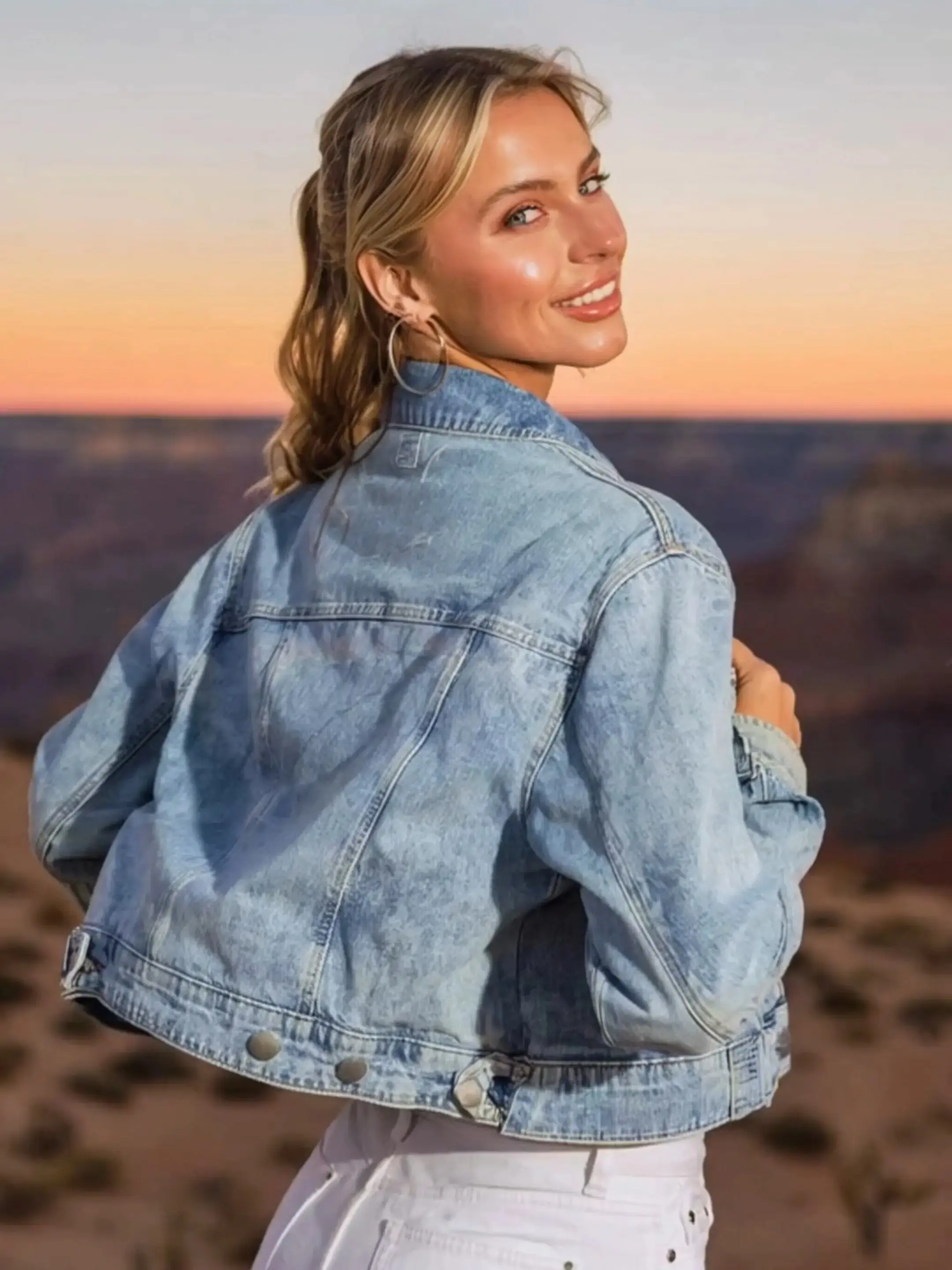 Women's Y2K Vintage Washed Cropped Denim Jacket Cute Edgy Jean Coat Heart Pockets Trendy Casual Streetwear 2026