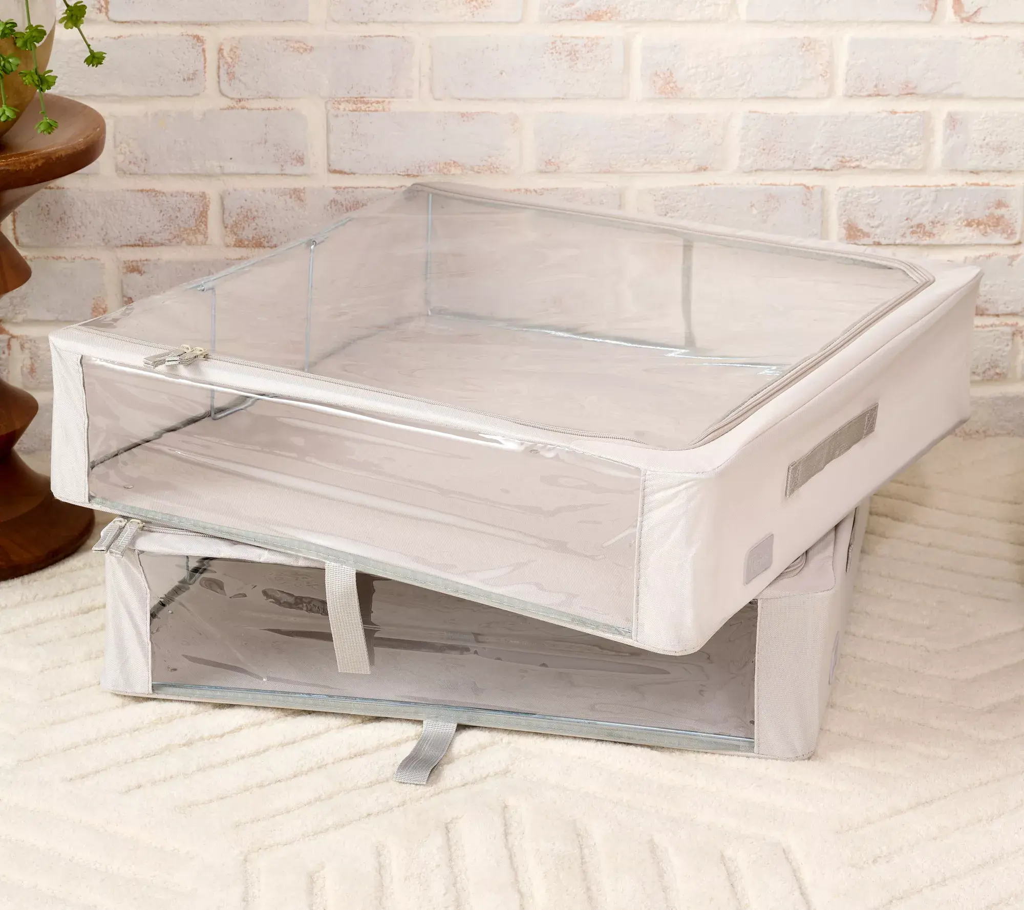 Periea Set of 2 Large Slim Storage Boxes with Gliders
