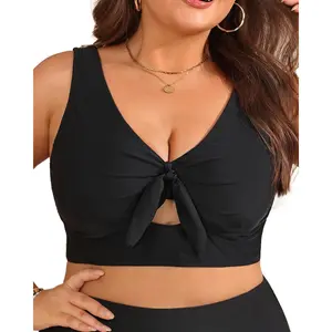 Daci Plus Size Underwire Bikini Top - Women Push Up Swim Top Bra Keyhole Swimsuit Tops Only Bathing Suit Tops for Large Bust