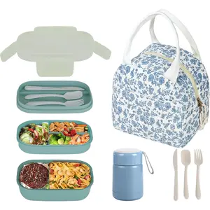 Bento Lunch Box Set for Women, with 12oz Soup Thermo, with Leak-Proof  Containers, Insulated Lunch Bag for Girls for Travel Picnic