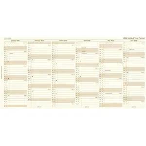 Filofax Calendar Diary Refill, A5 Size, Vertical Year Planner, Cotton Cream Paper, English, 2026 (C68508-26)