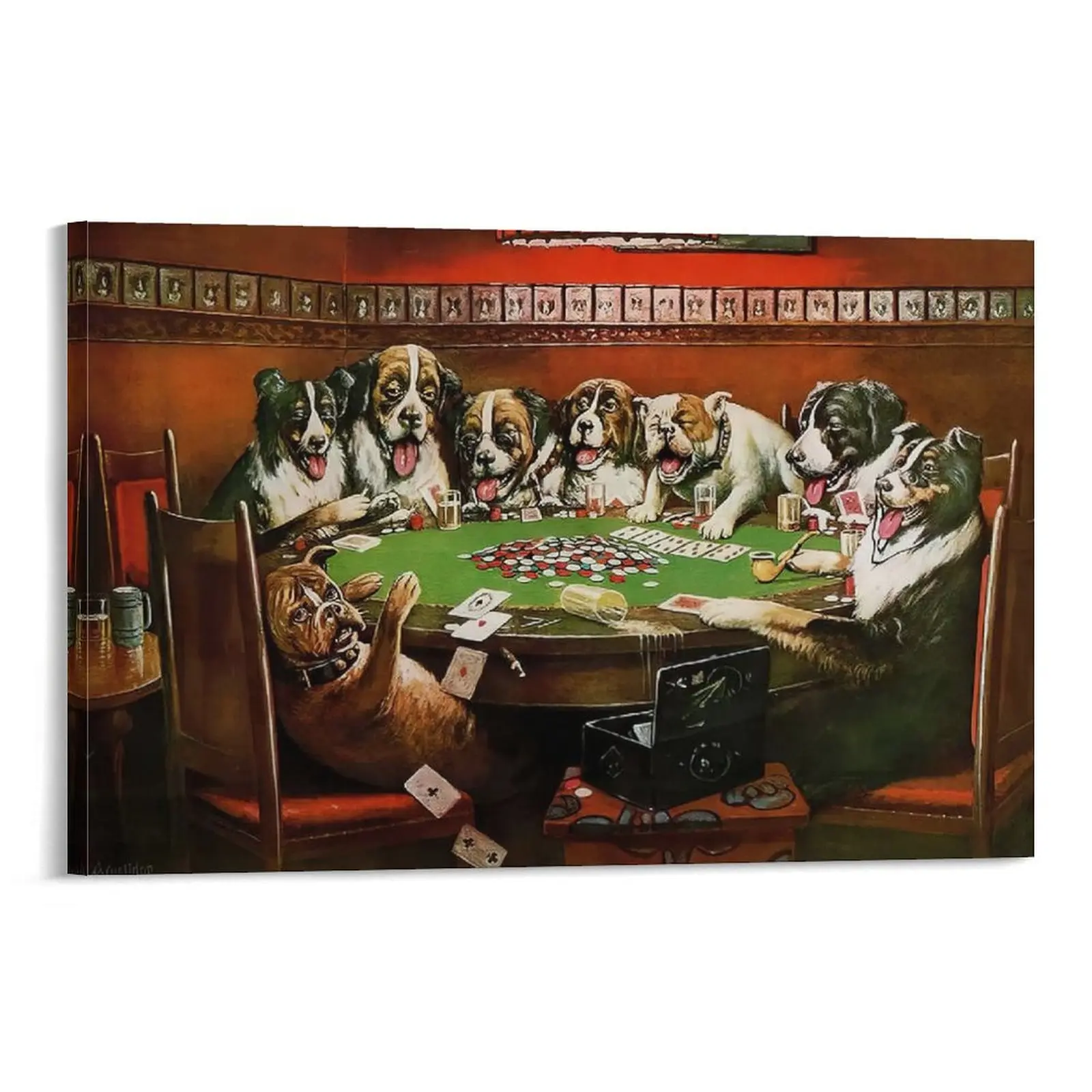 Cassius Marcellus Coolidge Dog Paintings. Poker Sympathy Game Canvas Art. Poster Wall Art Print. Modern Bedroom Decor for Family. Poster Canvas Wall Art For Bedroom Decor Bar Office Room Decor Gift
