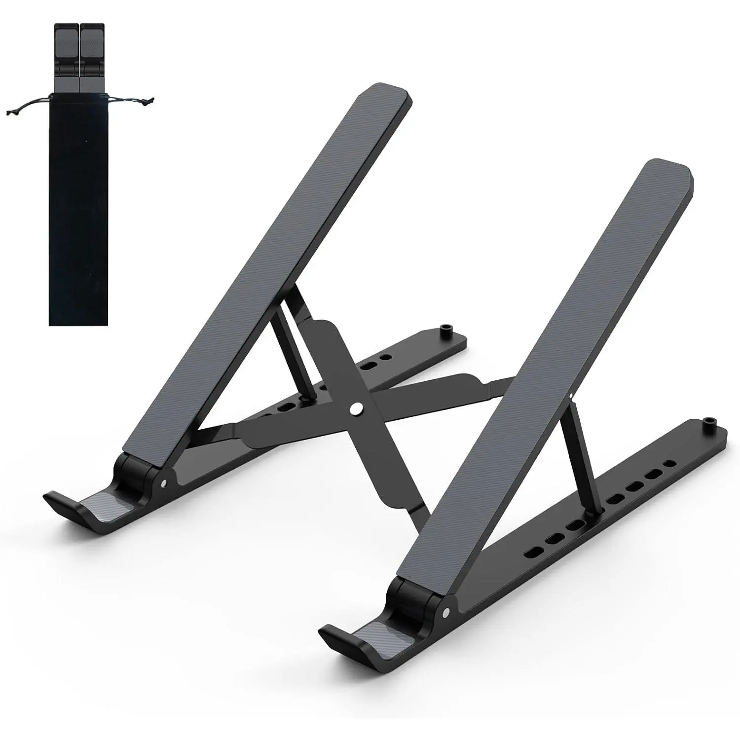 Laptop Stand for Desk, Adjustable Laptop Riser ABS+ Foldable Portable Notebook Holder, Ventilated Cooling Notebook Mount Computer Stand for 10-15.6" Laptops,Tablets-Black