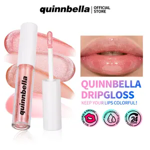 Quinnbella Drip Gloss Lip Gloss – 5 Colors to Choose Explosive Shine Hydrating Shimmer Finish – Long Wear & Non Sticky Gloss Lipstick Makeup Shiny Glitter Moisture