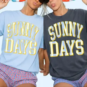 Sunny Days T-shirt, Summer Graphic Shirt, Retro Summer Shirt, Preppy Stripe Summer Oversized Tee, Comfort Colors, Womens Summer Shirt, Trendy Striped Shirt