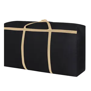 90L Extra Large Moving Bag Travel Luggage Bag Foldable Waterproof Storage Bag Double Zipper and Strong Handle Moving Available Black-1PCS